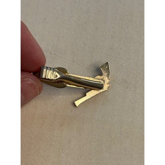 Vintage Mens Tie Clips Lot Of 7 Mixed Designs Sword Gun Harmonica Gold & Silver - Picture 4 of 16